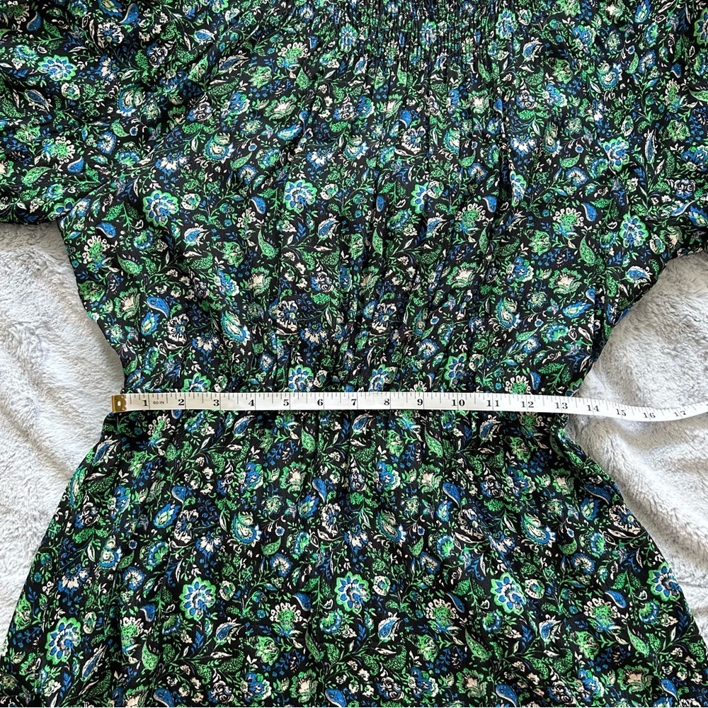 Zara Mini Green Blue Dress Floral dress - Picture 5 of 7